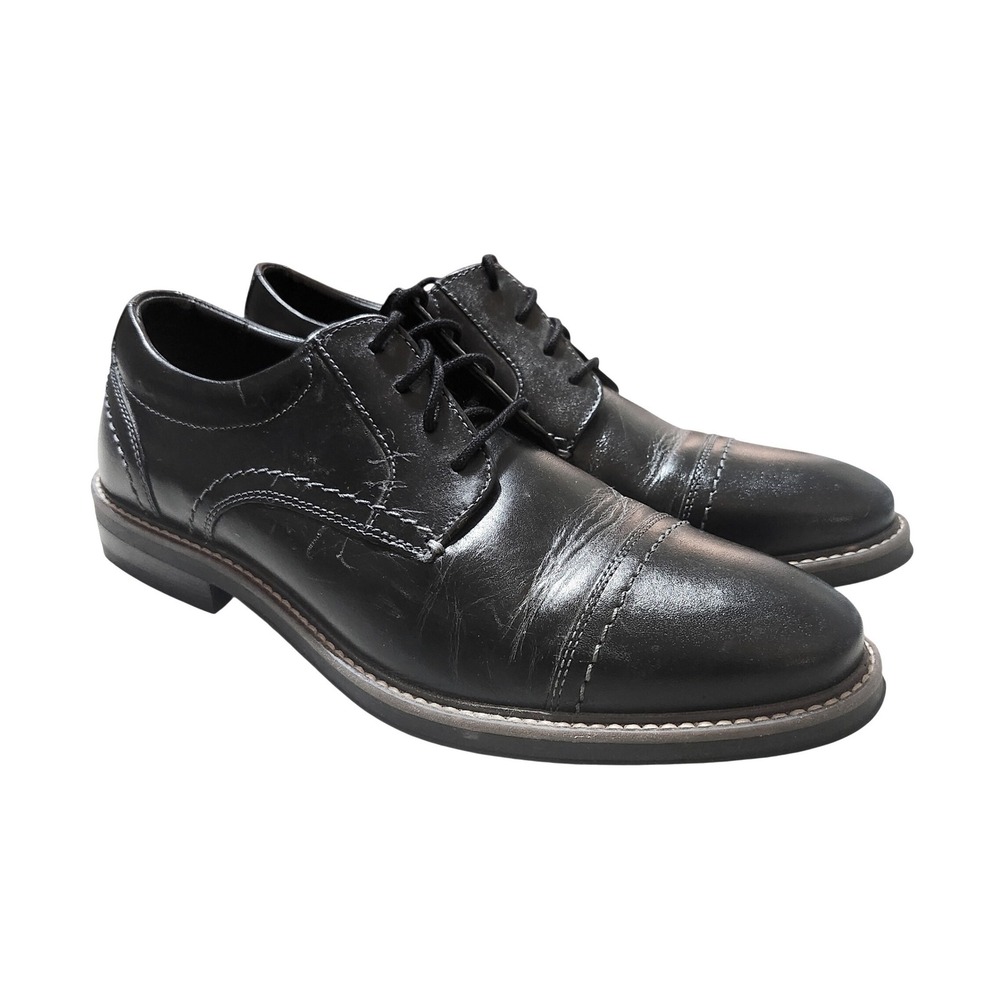 Nunn Bush Cap Toe Oxford Men's Size 8 Black Leather Dress Shoes Wedding Church